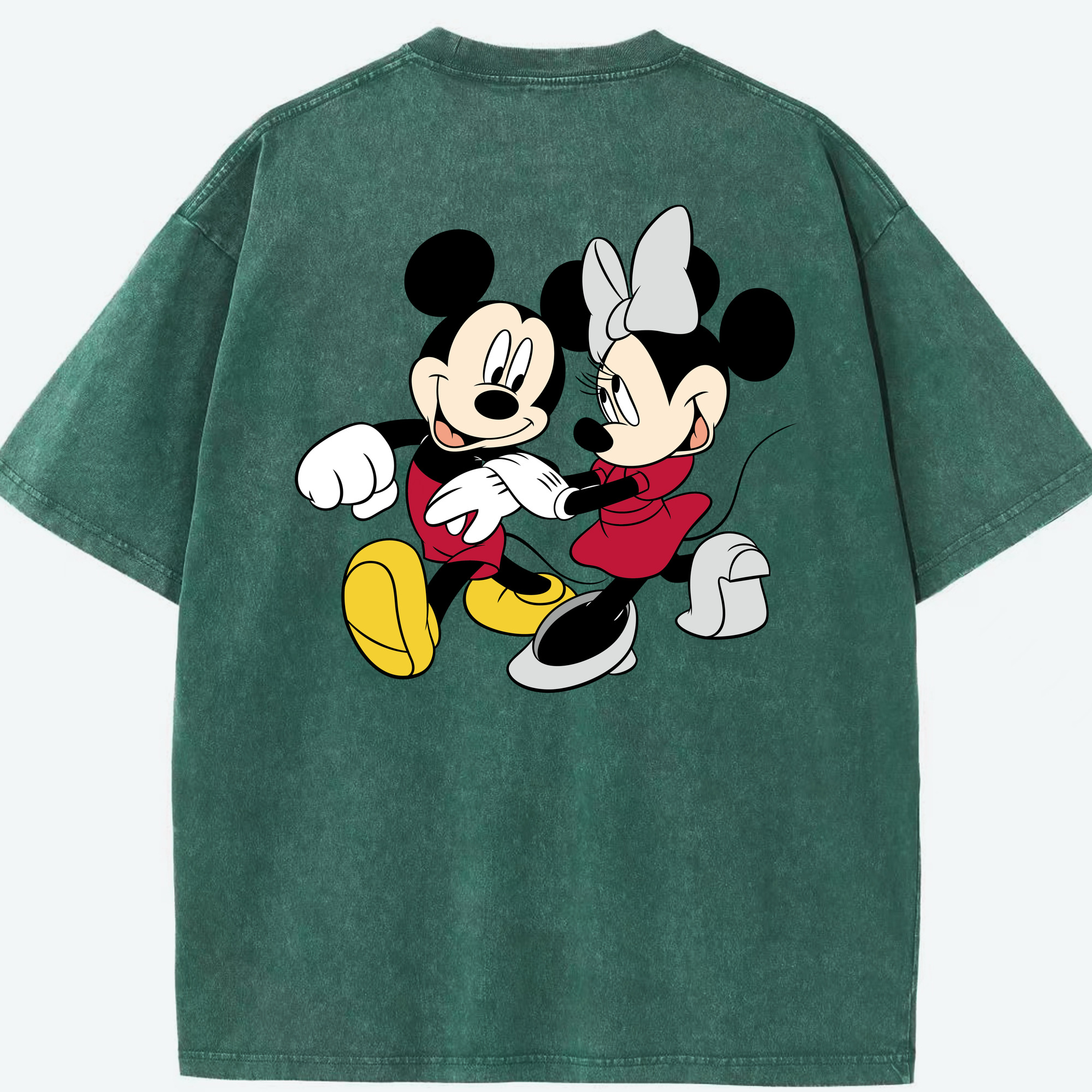 （画像用） ミッキーマウス Mickey Mouse 綿100% ヴィンテージ風 半袖Tシャツ（背面プリント）